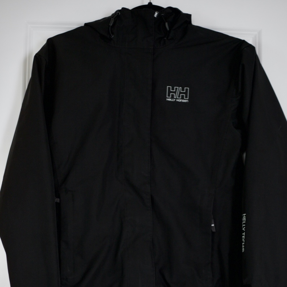 Womens Helly Hansen Small black hooded jacket coat